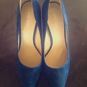 4 inch Suede Blue Heels